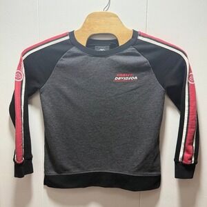 Harley Davidson Mens Long Sleeve Raglan Sweatshirt Black Racing Stripe Logo M